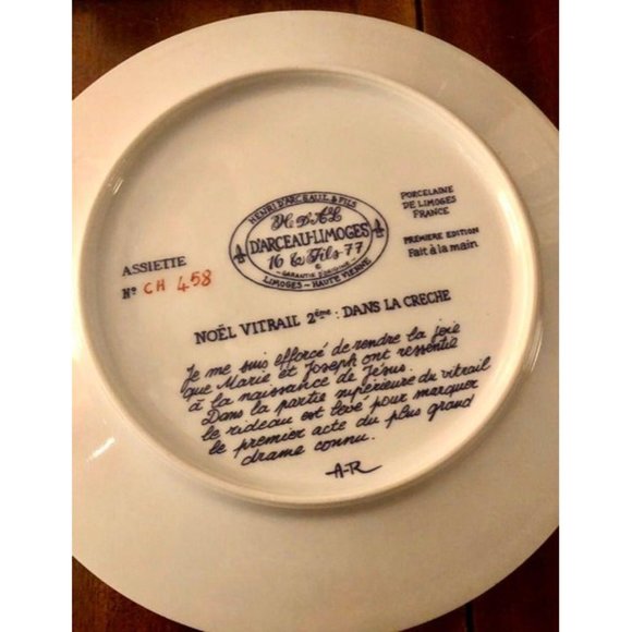 4 D’Arceau Limoges NOEL VITRAIL Stained Glass Religious Christmas Plates 1976-79 - Picture 8 of 10